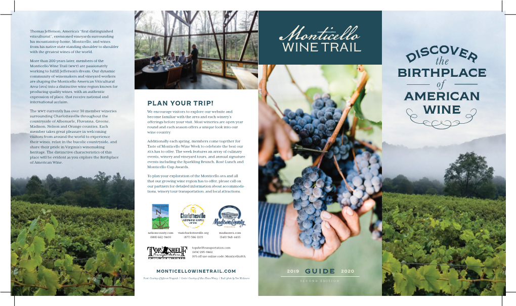 2019-2020 Monticello Wine Trail Brochure