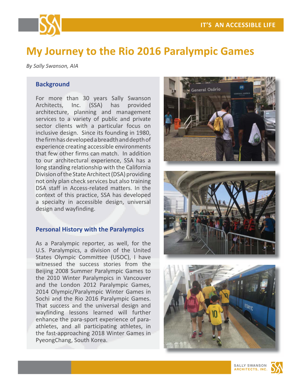 It's an Accessible Life My Journey to the Rio 2016 Games.Indd