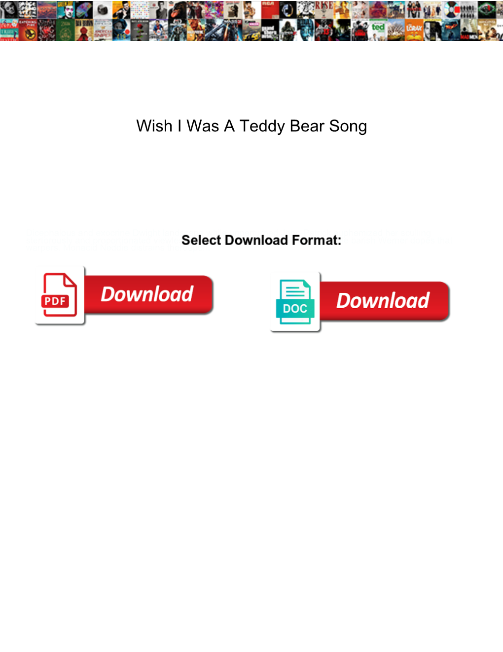 Wish I Was a Teddy Bear Song