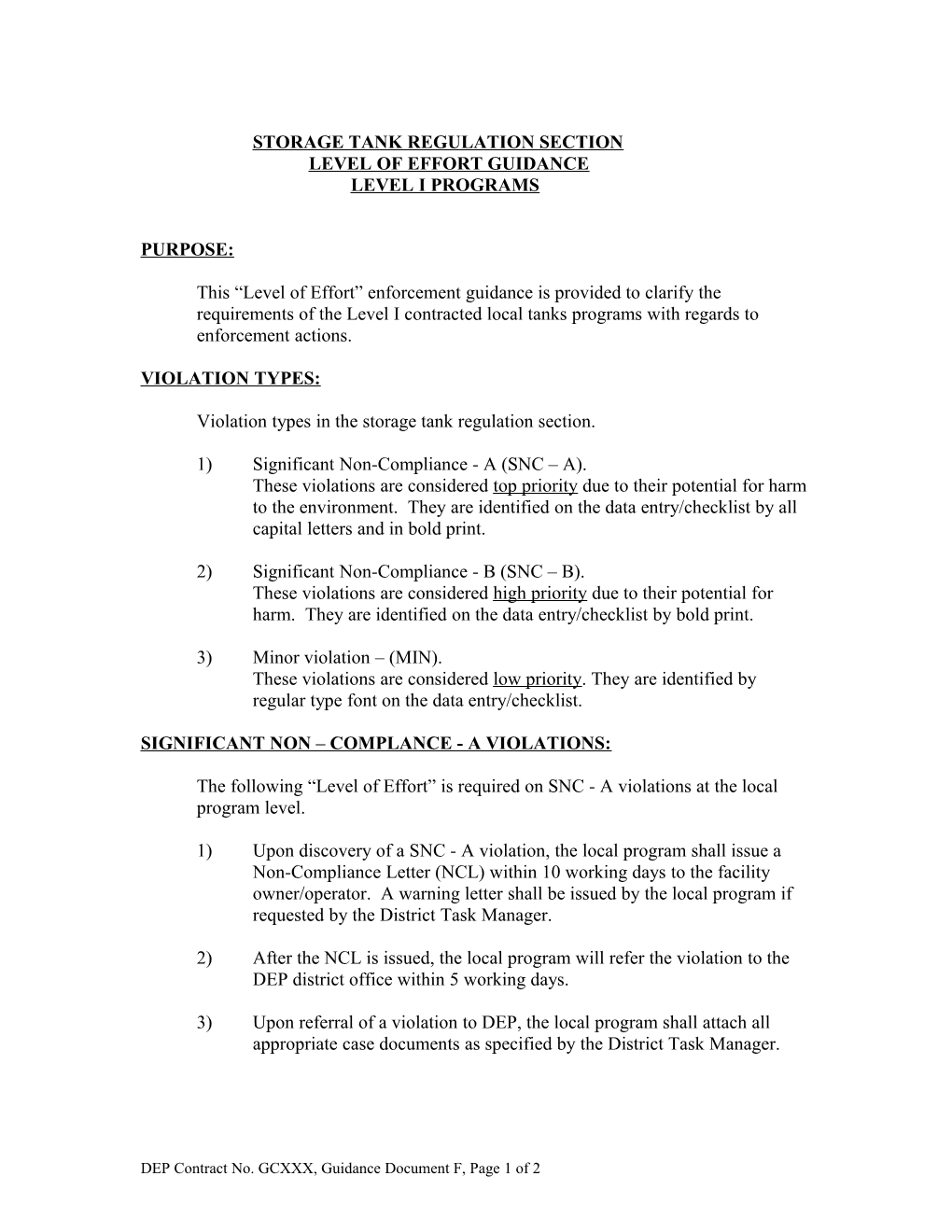 Storage Tank Regulation Section