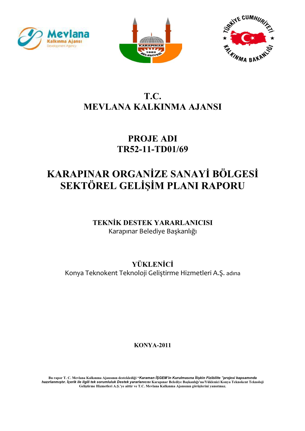 Karapinar Organize Sanayi Bölgesi Sektörel Gelişim Plani Raporu