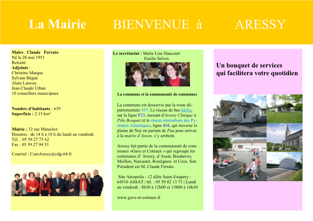 La Mairie BIENVENUE À ARESSY