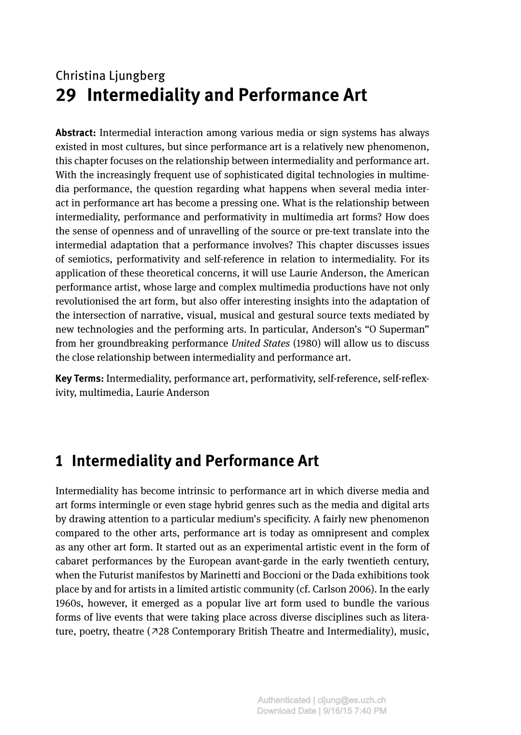 29 Intermediality and Performance Art 549