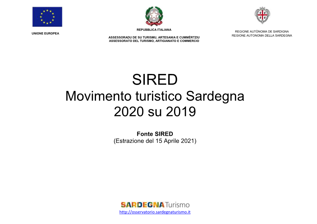 Movimento Turistico Sardegna 2020 Su 2019