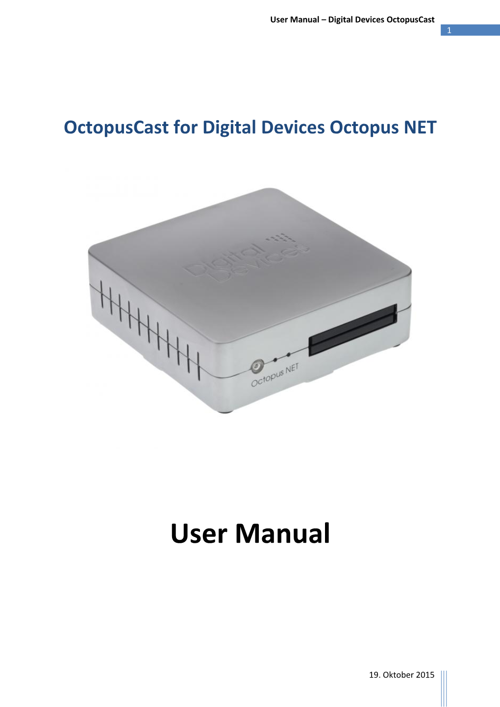 User Manual – Digital Devices Octopuscast 1