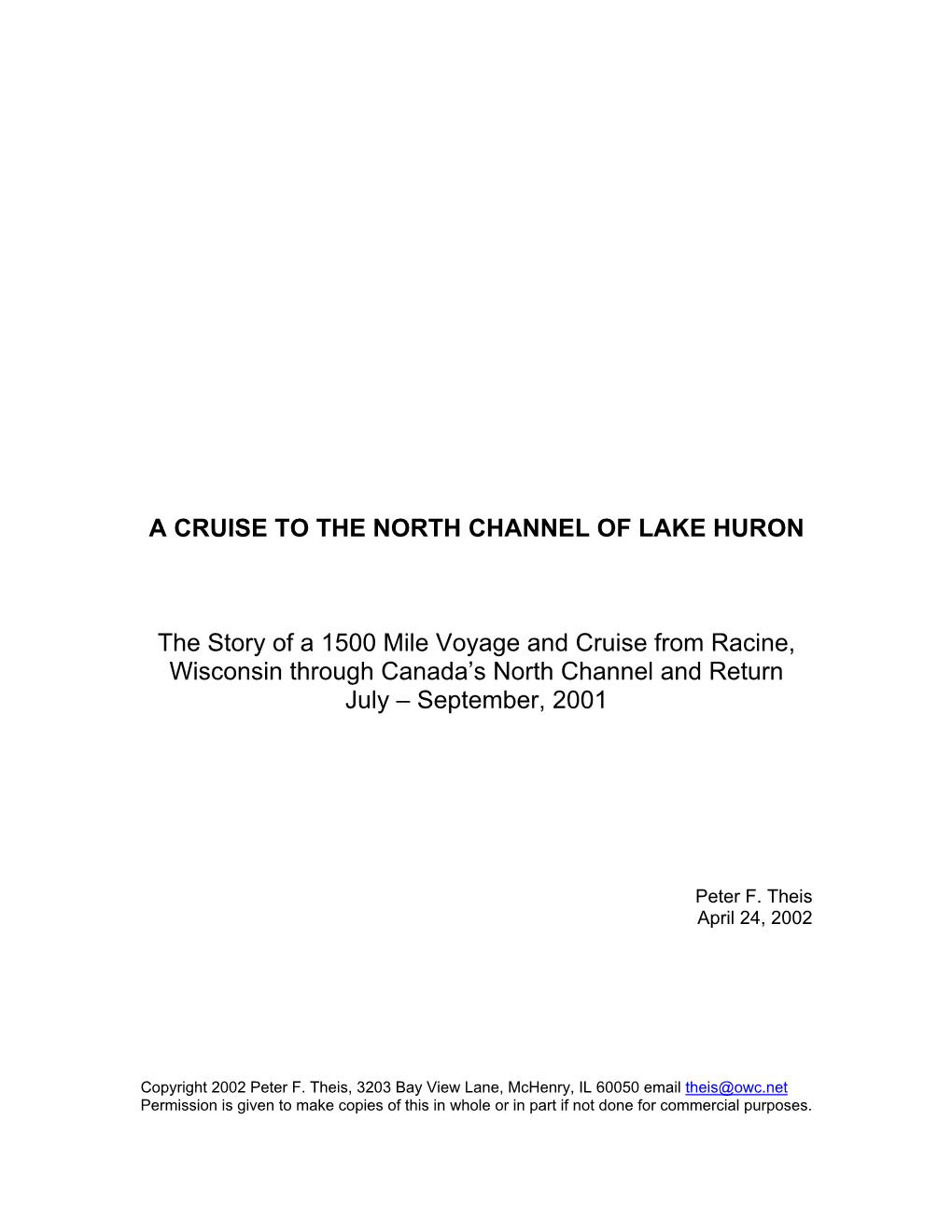 A Cruise to the North Channel of Lake Huron