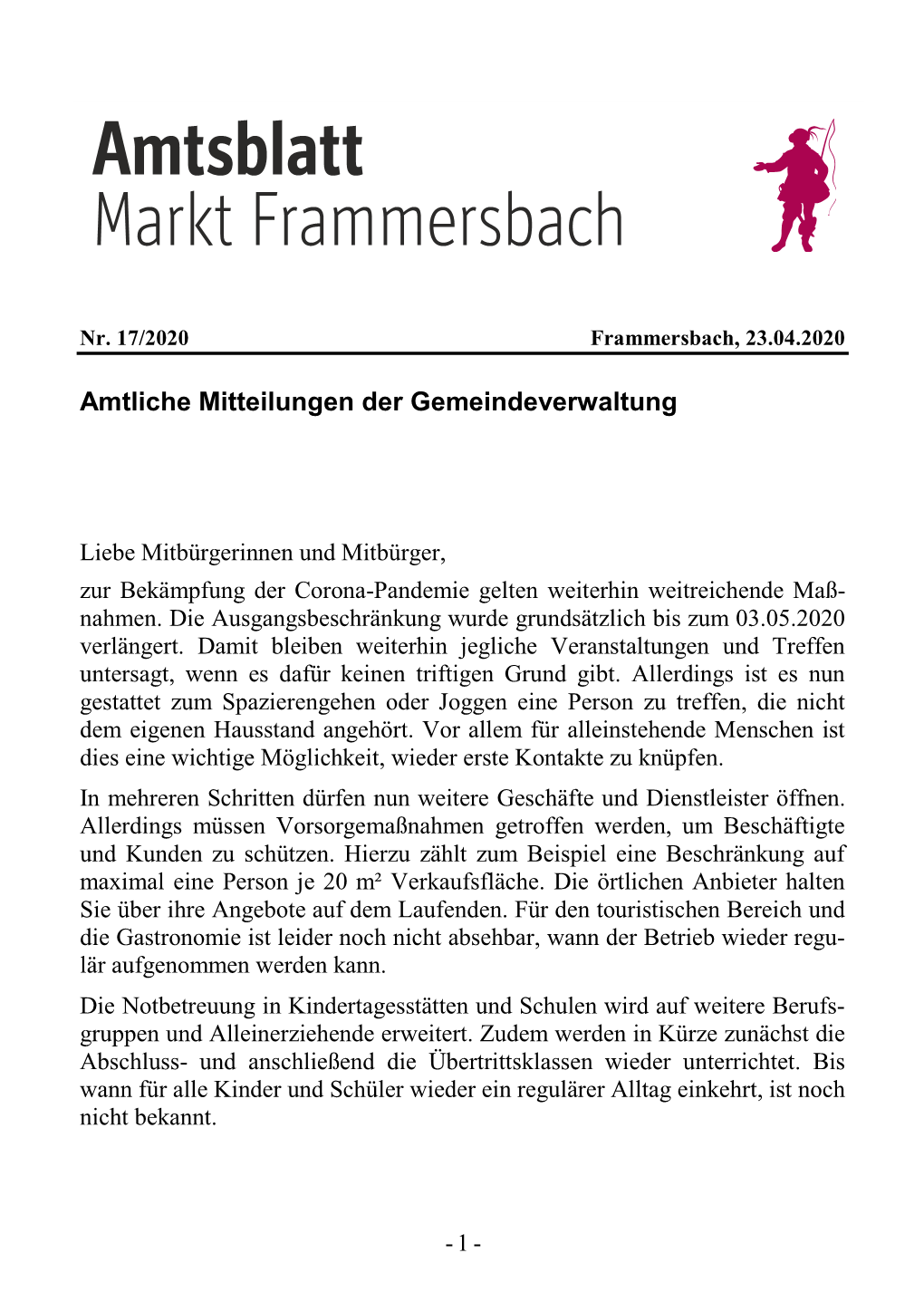 Amtsblatt Nr. 17/2020