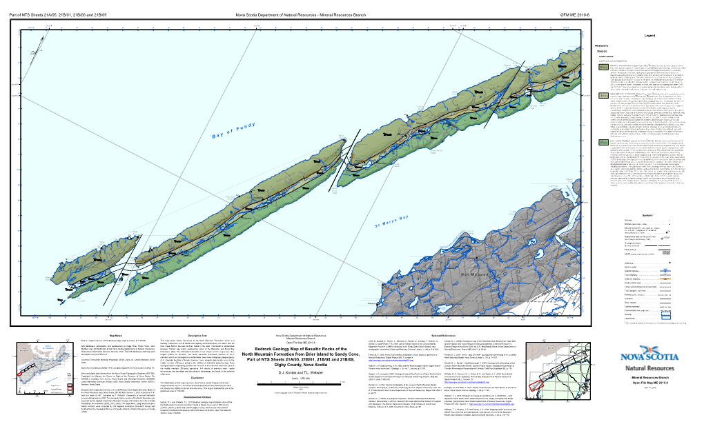 Bedrock Geology Map of Basaltic Rocks of the North Mountain Formation from Brier Island to Sandy Cove