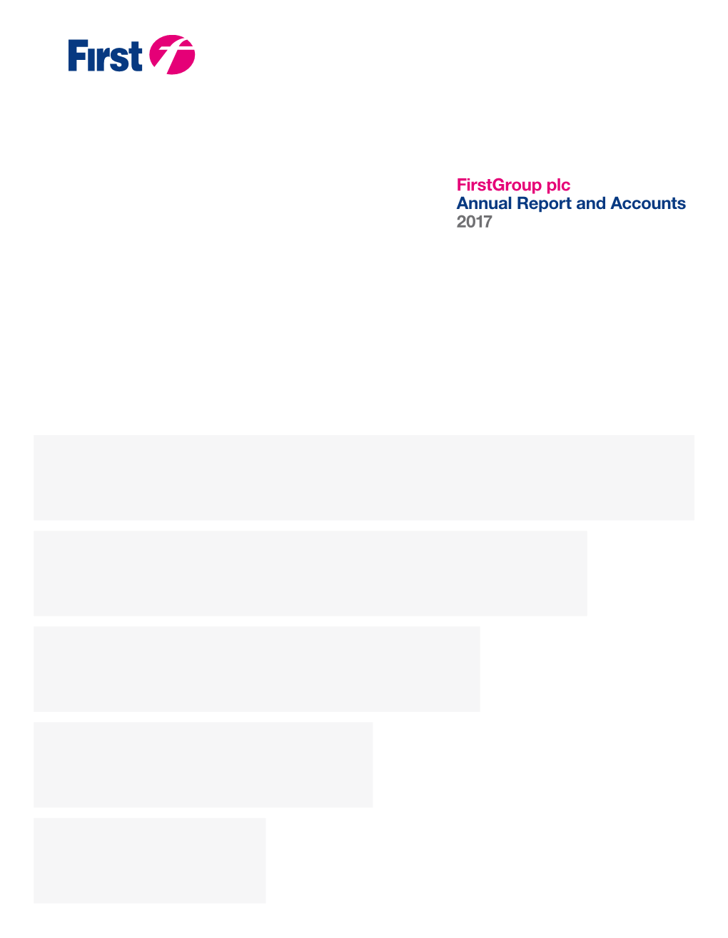 Firstgroup 2017 Annual Report and Accounts