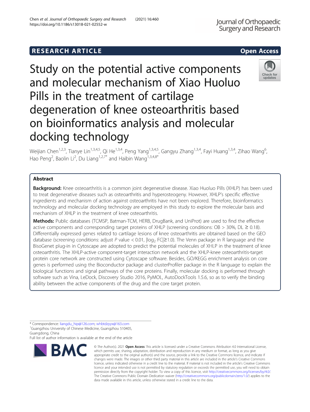 Study on the Potential Active Components and Molecular