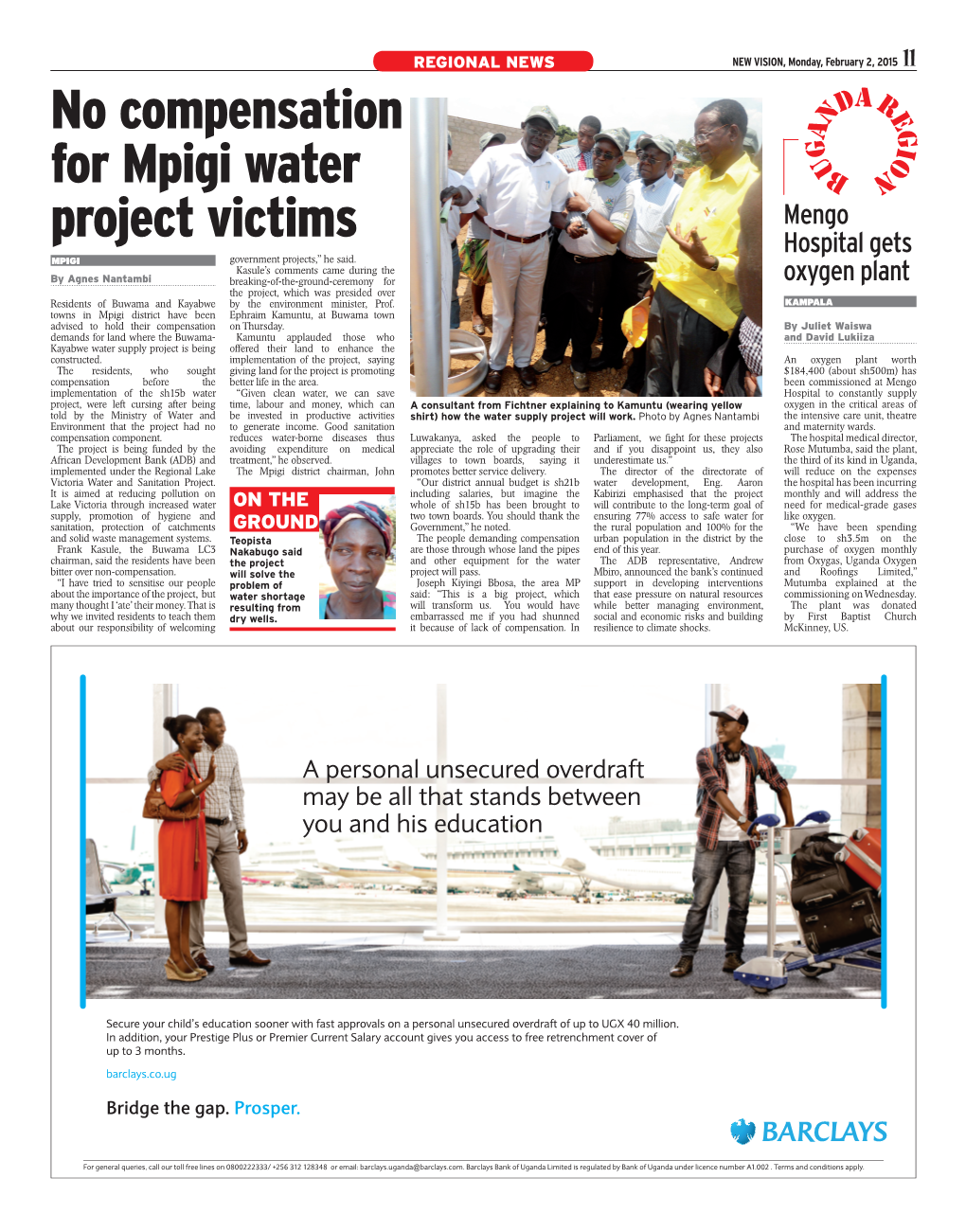 No Compensation for Mpigi Water Project Victims