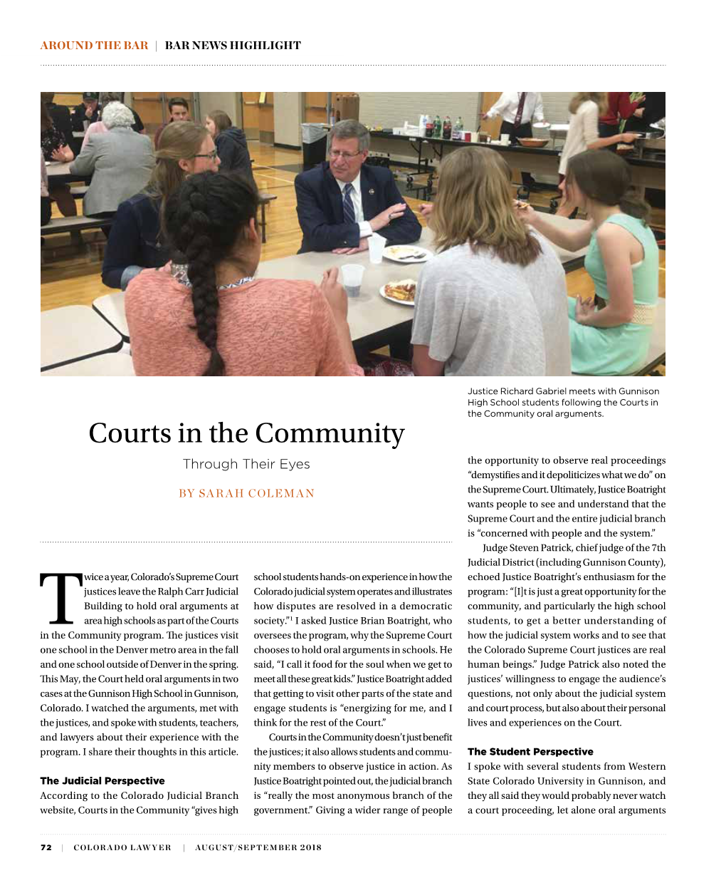 Courts in the Community Oral Arguments