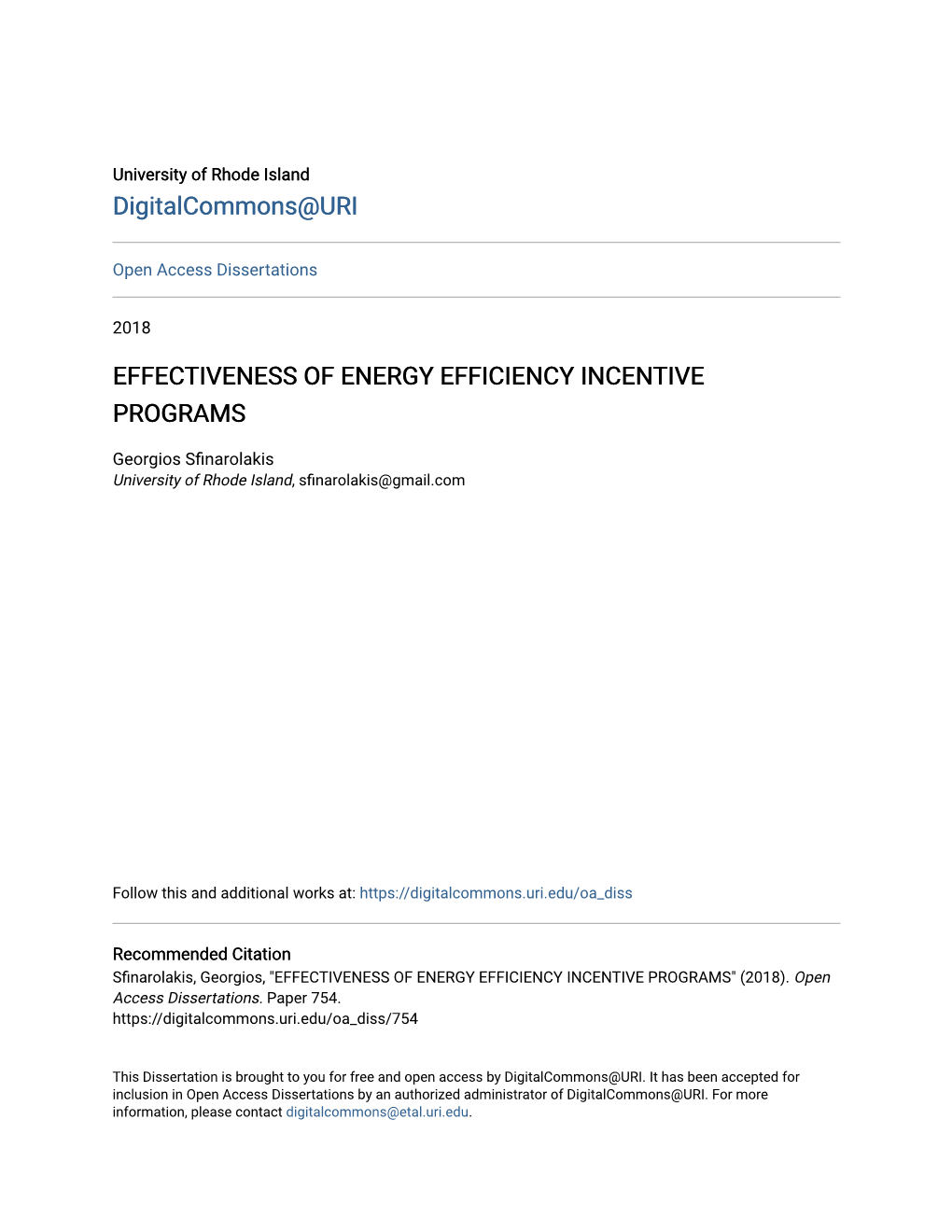 Effectiveness of Energy Efficiency Incentive Programs