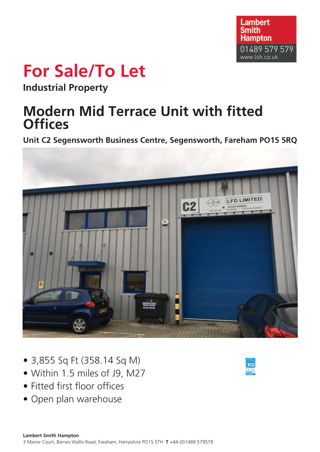 For Sale/To Let,Unit C2 Segensworth Business Centre, Segensworth