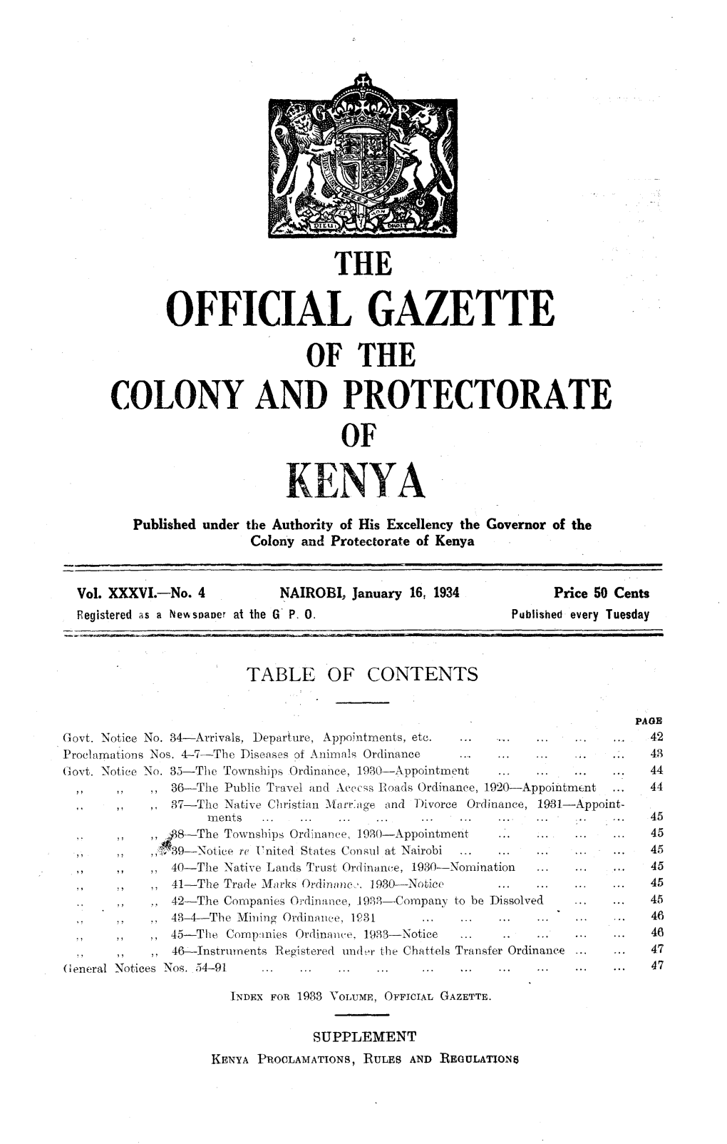 Official Gazette Kenya