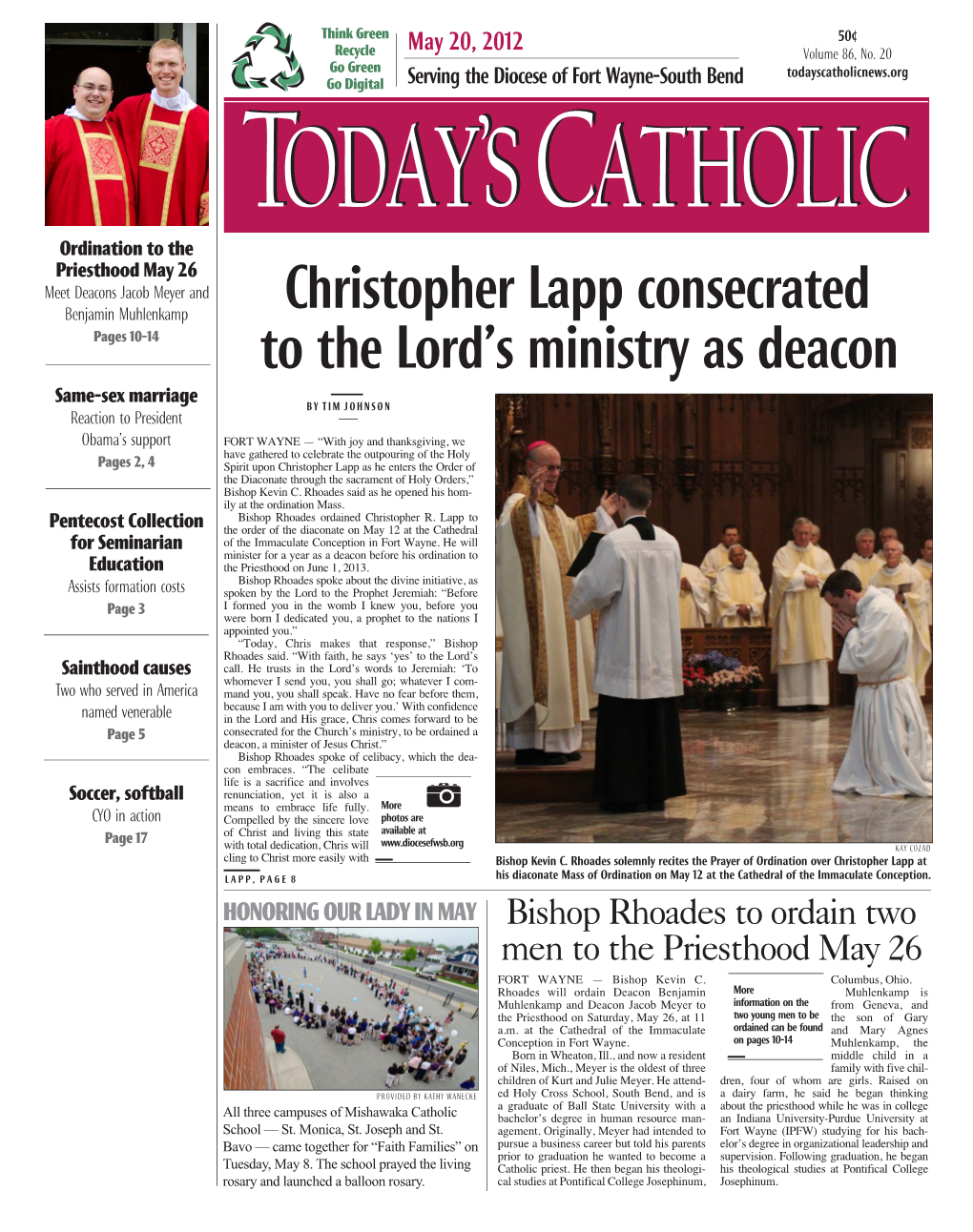 Christopher Lapp Consecrated to the Lord's Ministry As Deacon