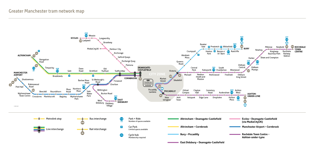 Greater Manchester Tram Network Map