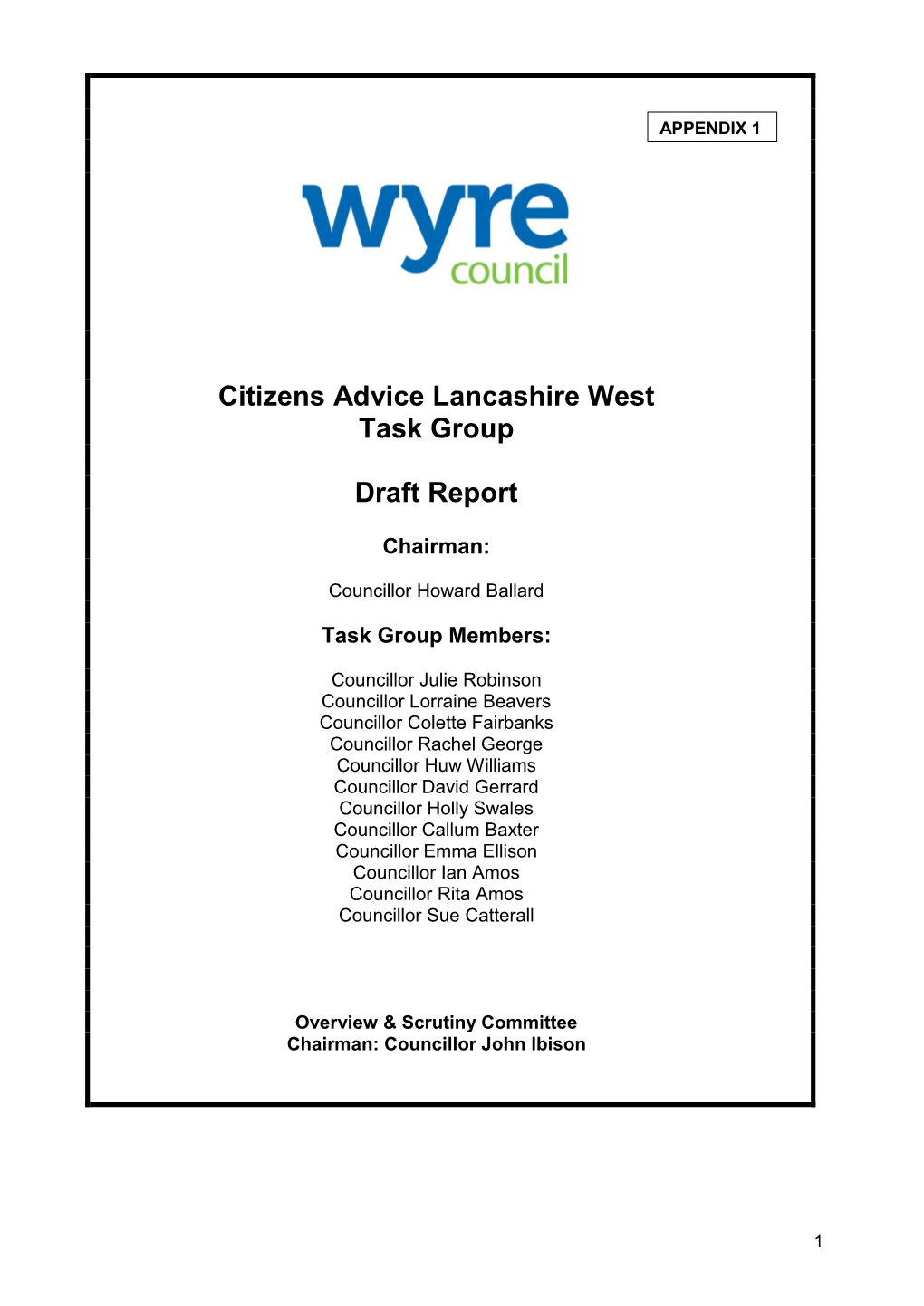 Citizens Advice Lancashire West Task Group