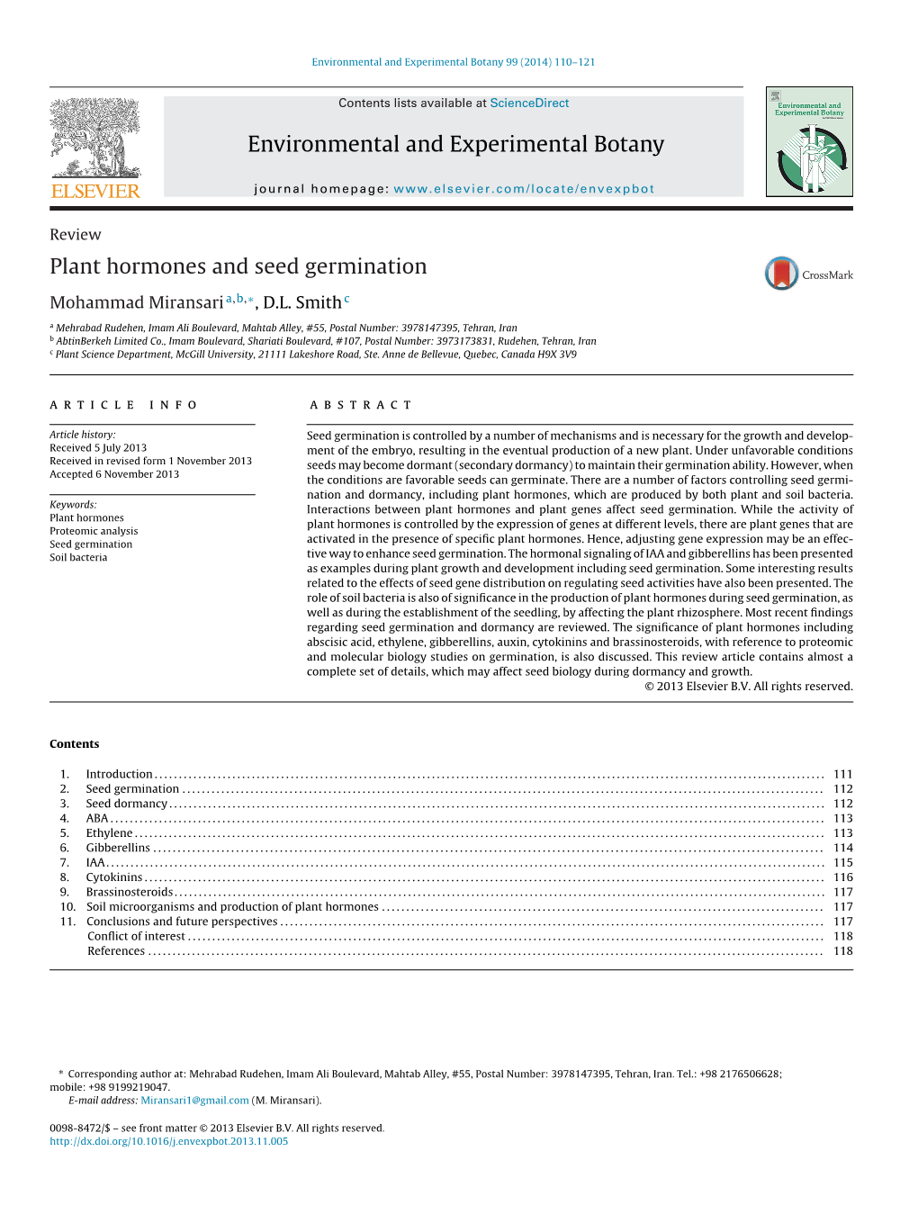 Plant Hormones and Seed Germination