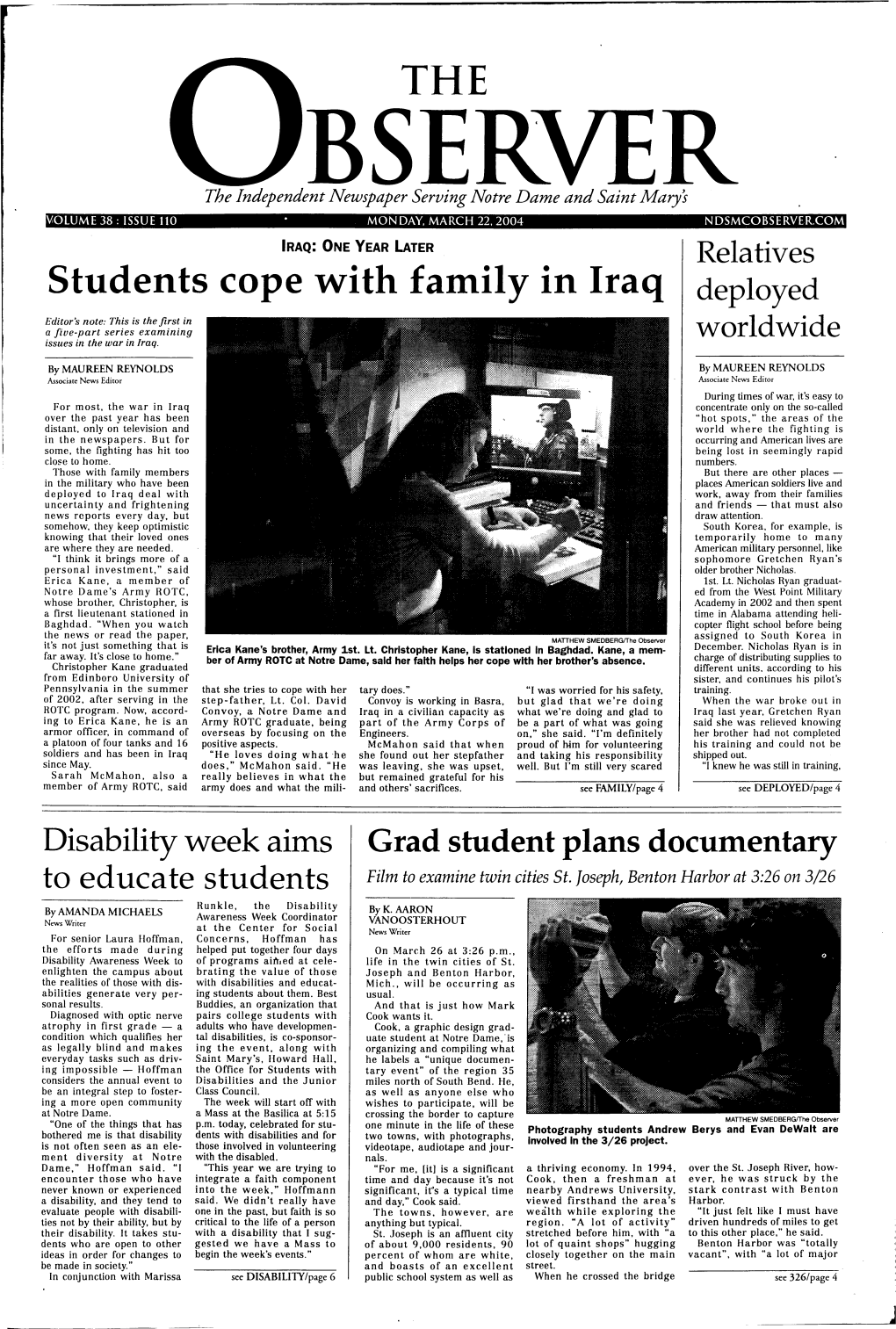 THE Students Cope with Family in Iraq