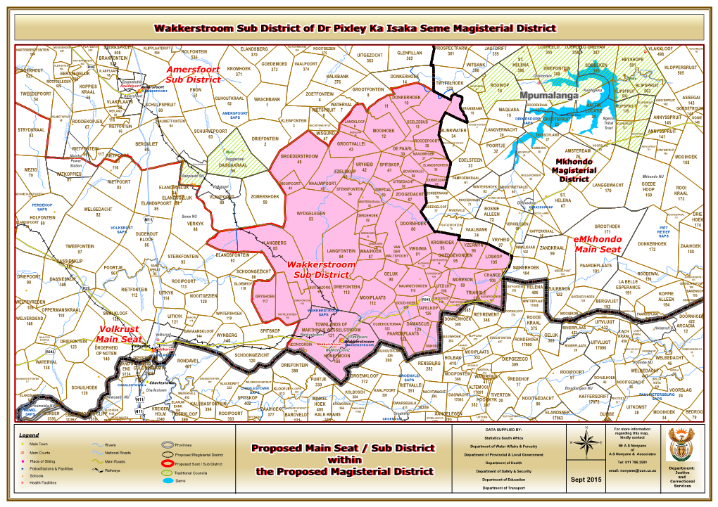 Mpumalanga Proposed Main Seat / Sub District