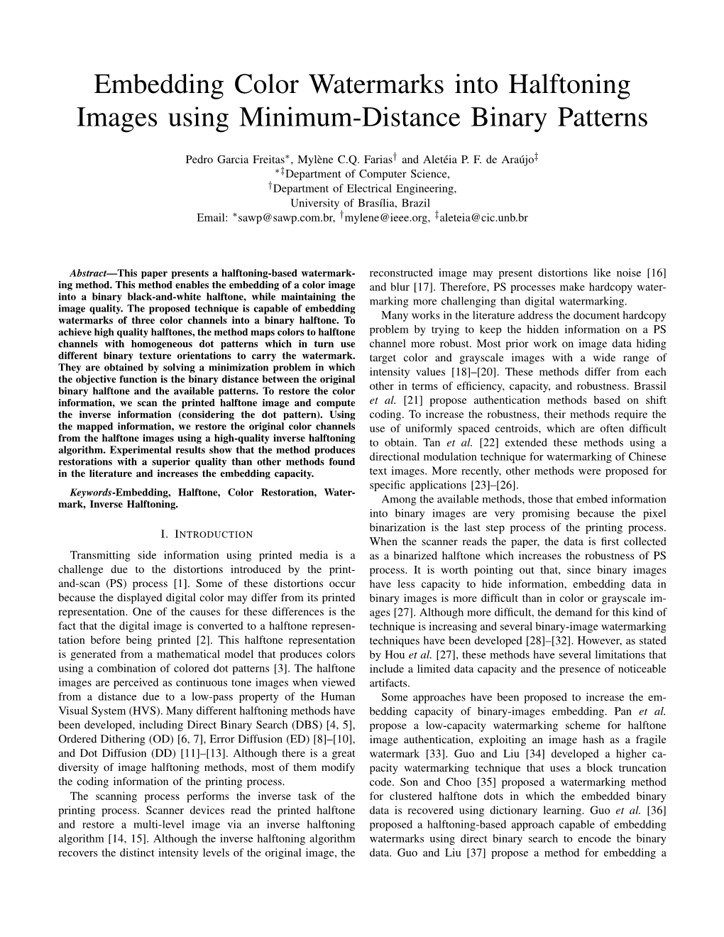 Embedding Color Watermarks Into Halftoning Images Using Minimum-Distance Binary Patterns