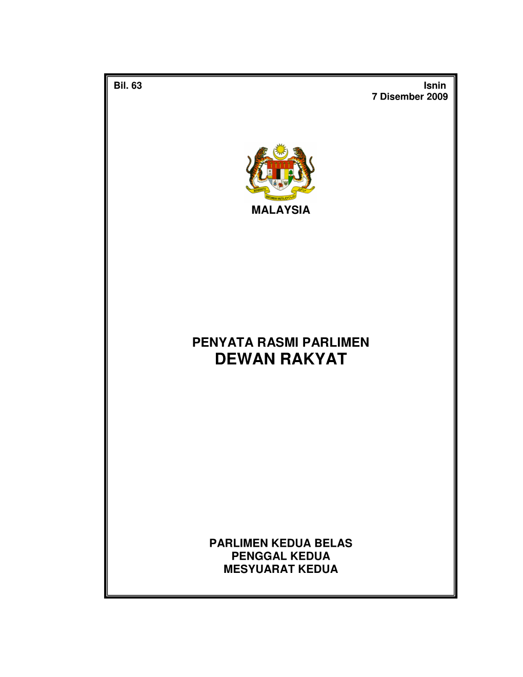 Penyata Rasmi Parlimen Dewan Rakyat