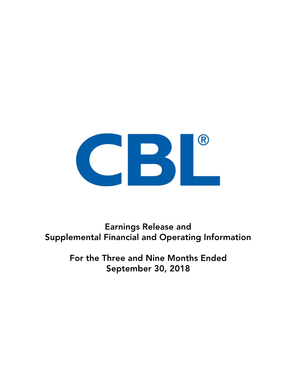 CBL-9.30.2018 ER & Supplemental