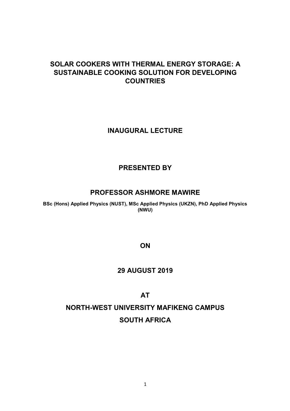 Solar Cookers with Thermal Energy Storage: a Sustainable Cooking Solution for Developing Countries