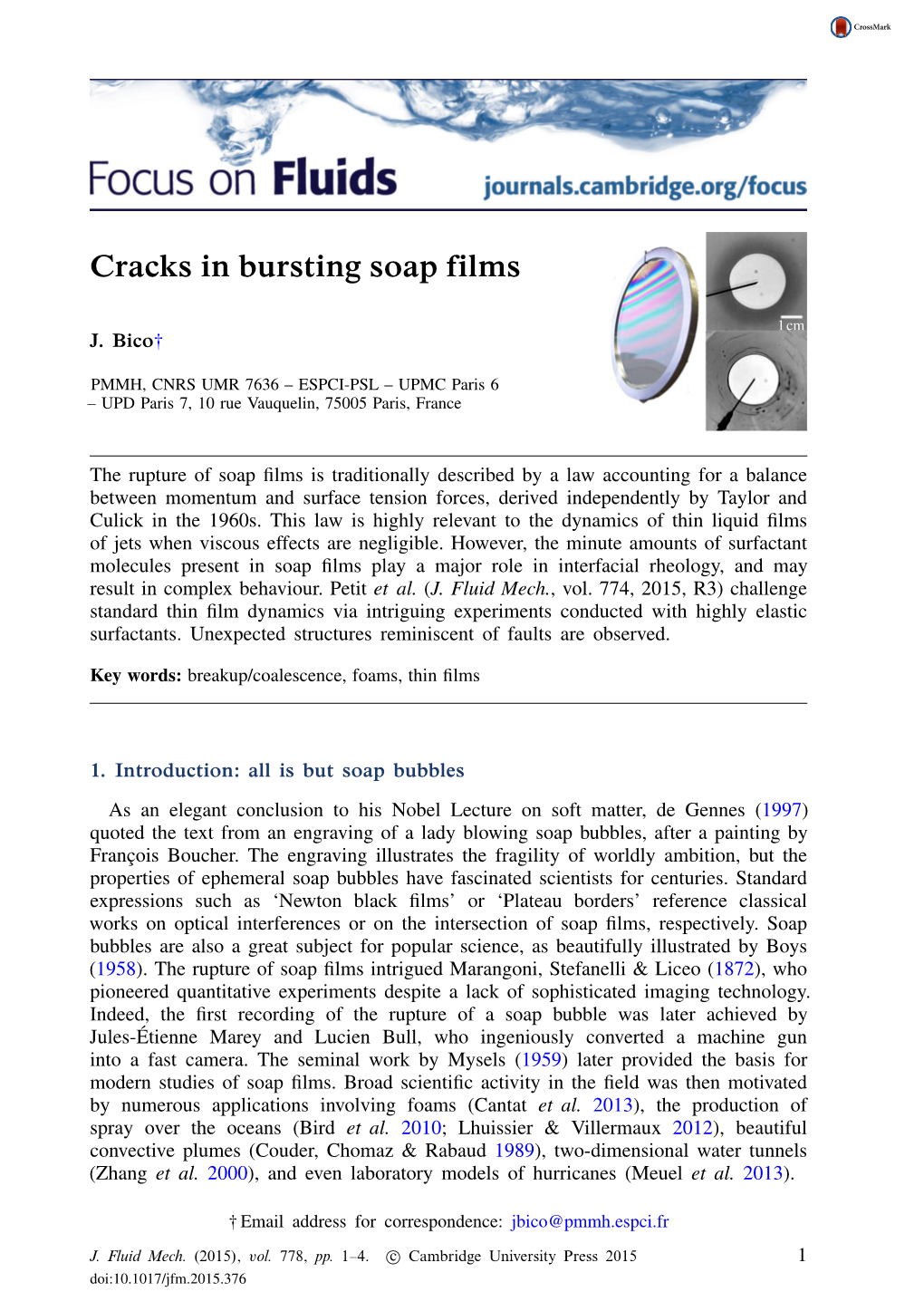 Cracks in Bursting Soap Films