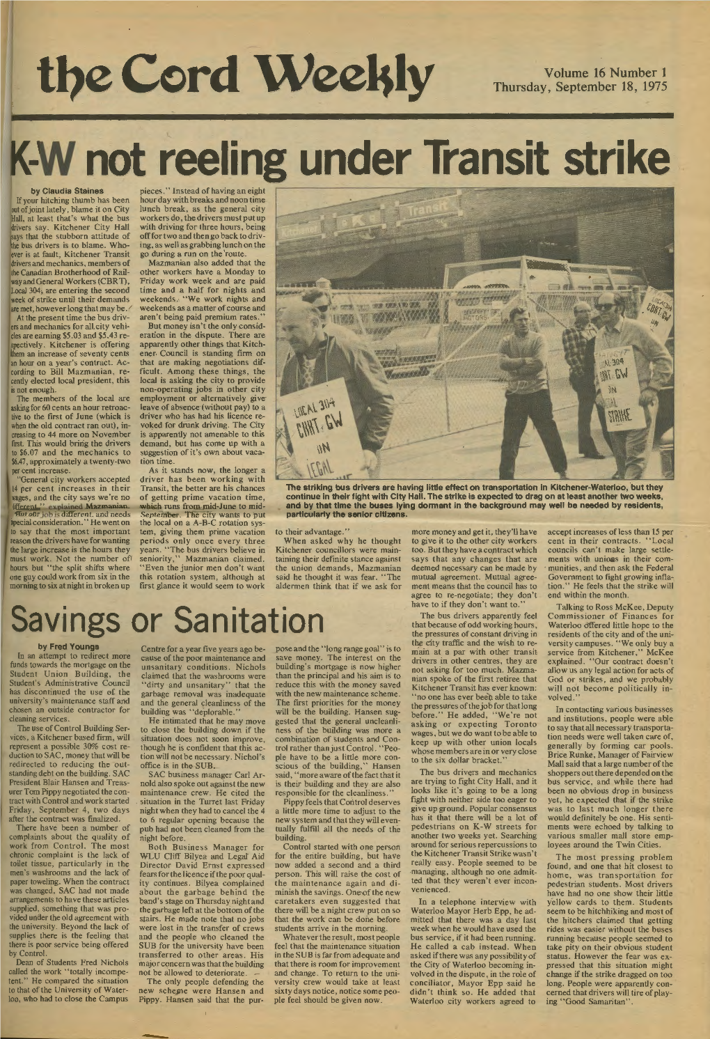 The Cord Weekly Page 3 No Problem This Year by Sam Wagar & Fred Youngs There Was Little Difficulty for Them in Finding Housing