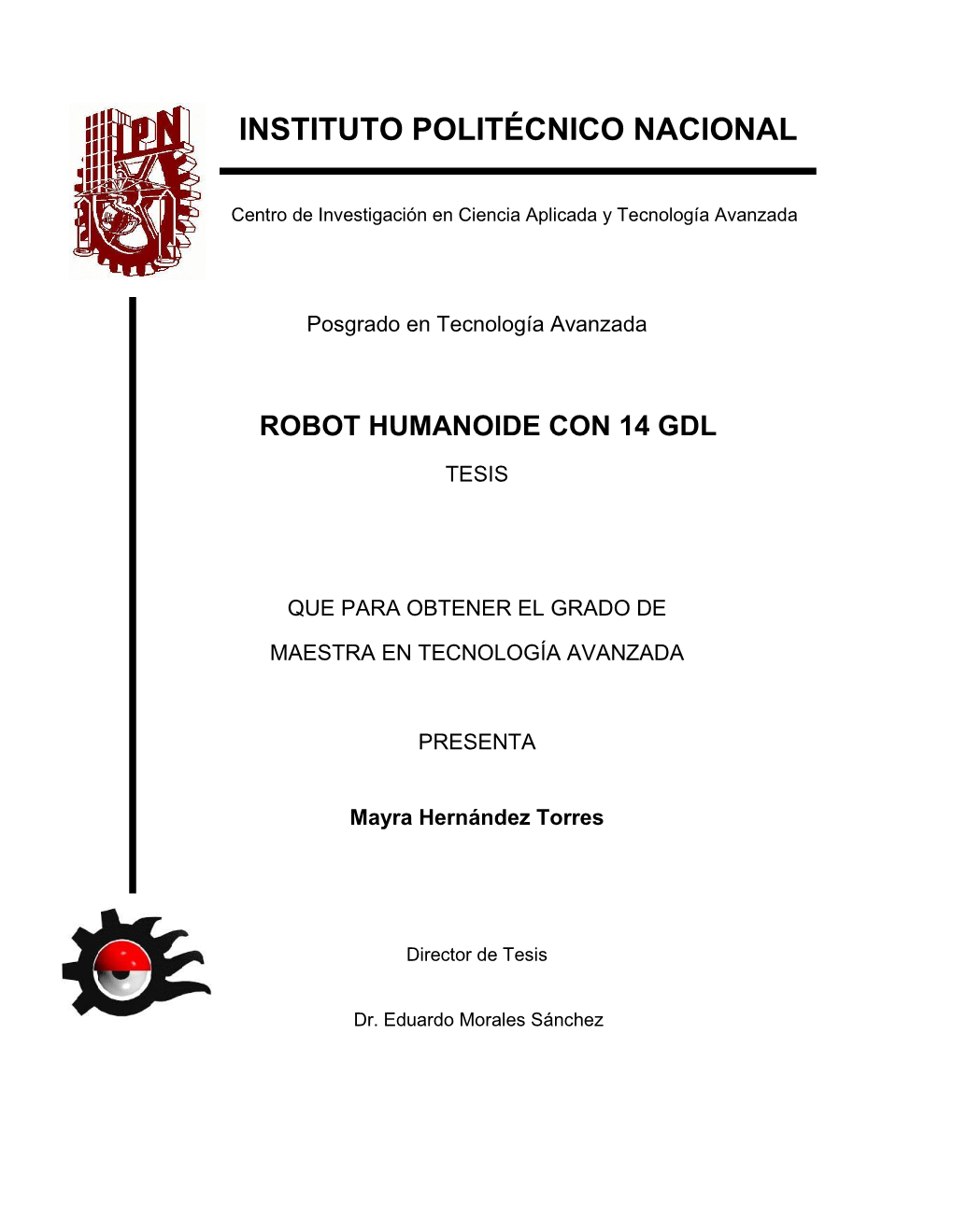 Robot Humanoide Con 14 Gdl