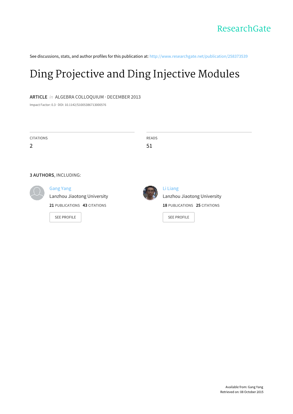 Ding Projective and Ding Injective Modules