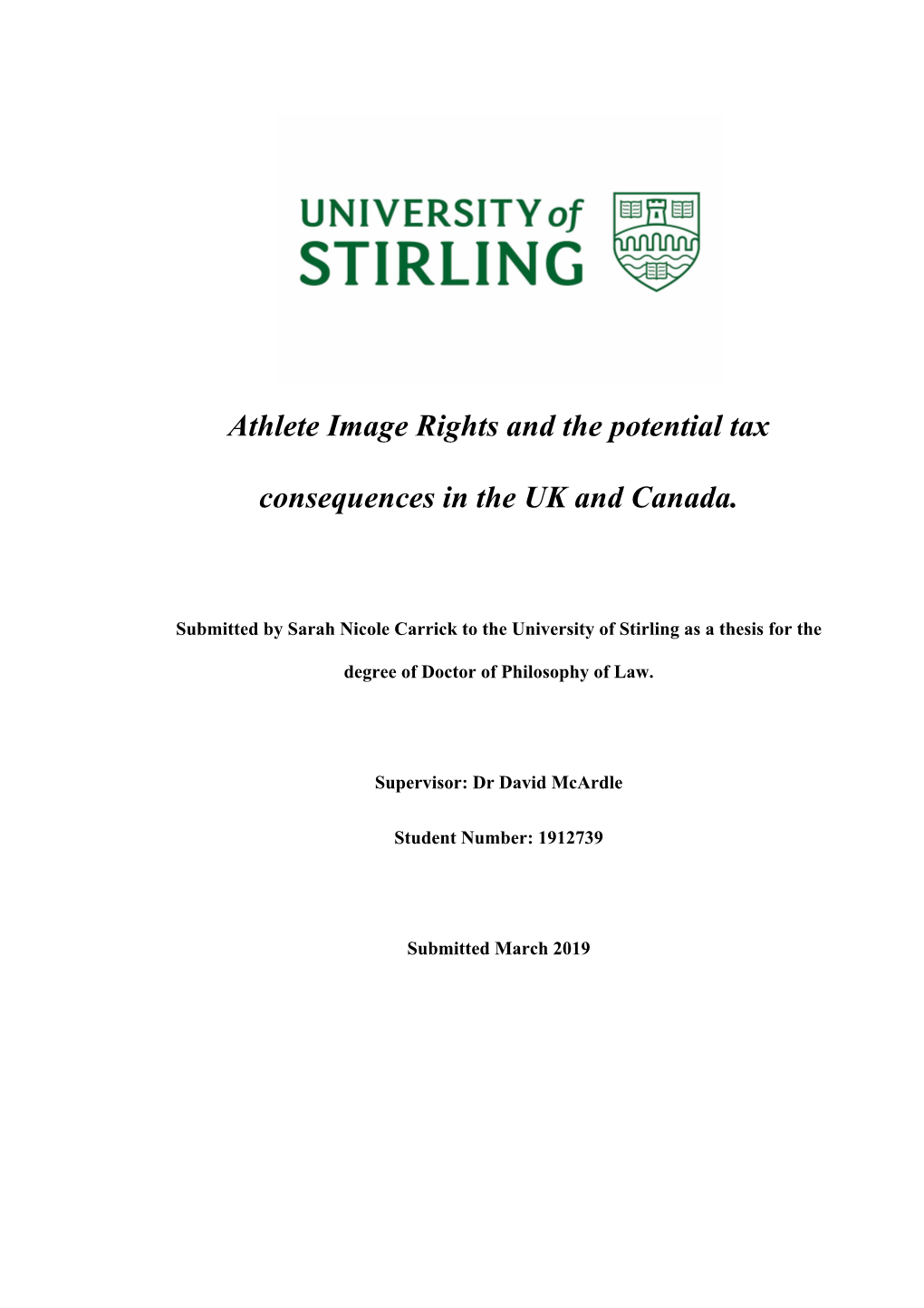 Athlete Image Rights and the Potential Tax Consequences in the UK and Canada