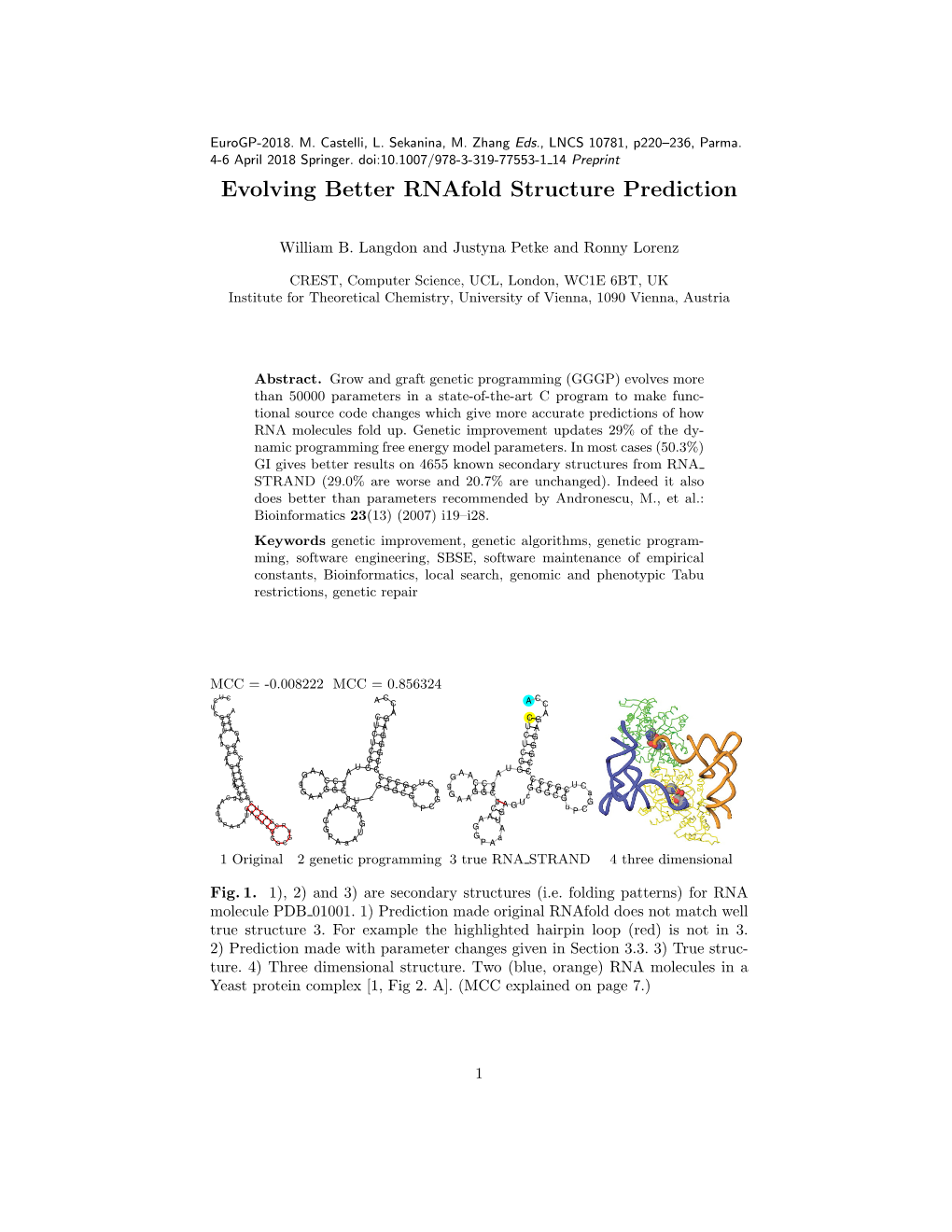 Evolving Better Rnafold Structure Prediction