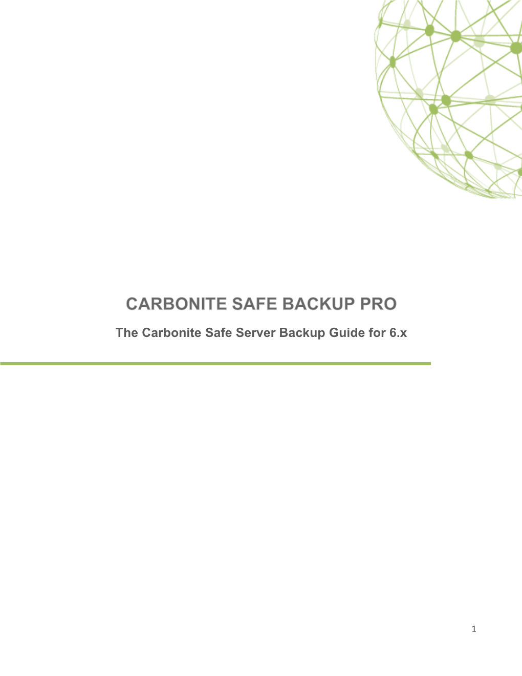 The Carbonite Safe Server Backup Guide for 6.X