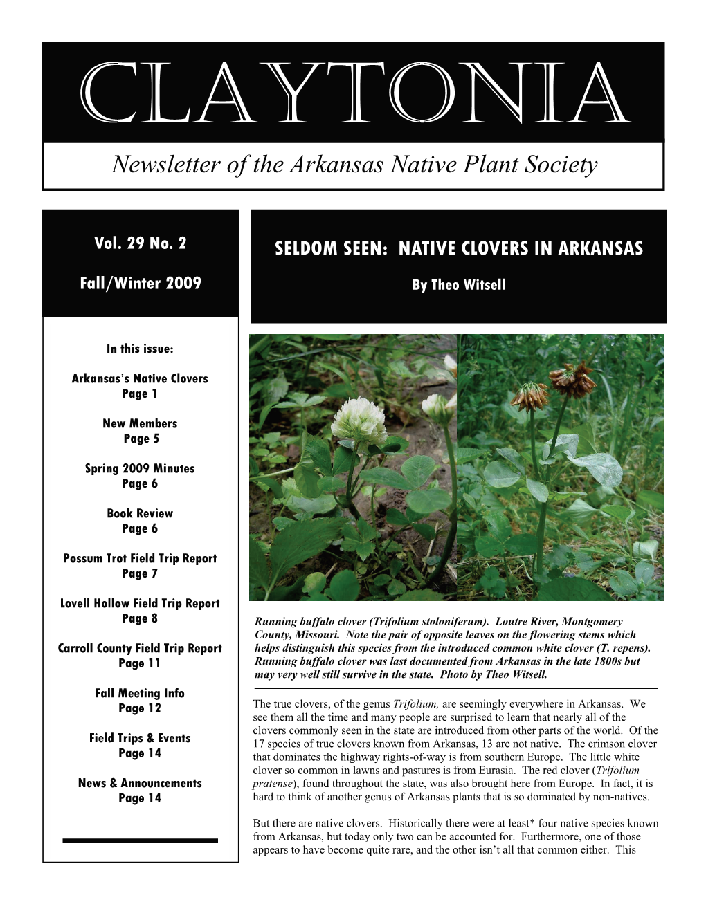 Newsletter of the Arkansas Native Plant Society