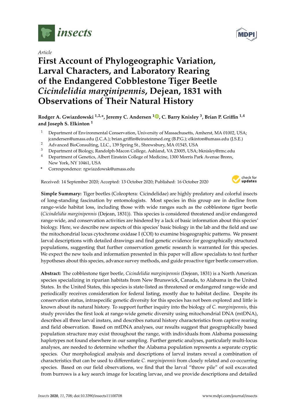 First Account of Phylogeographic Variation, Larval Characters, And