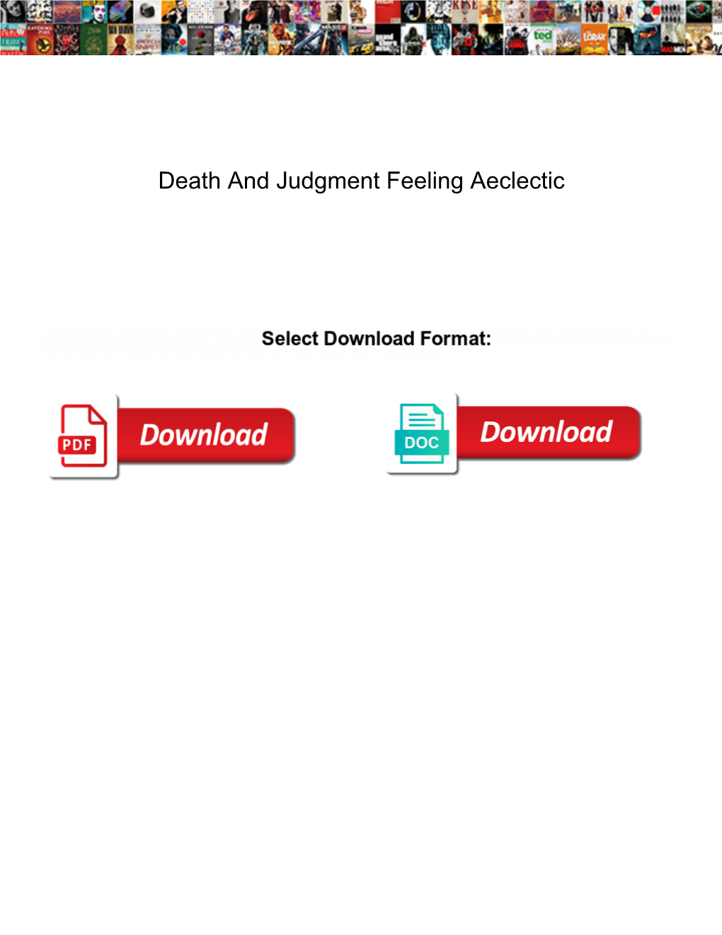 Death and Judgment Feeling Aeclectic