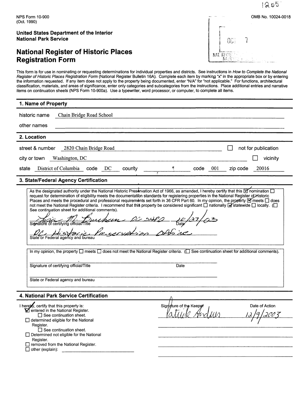 National Register of Historic Places Registration Form (National Register Bulletin 16A)