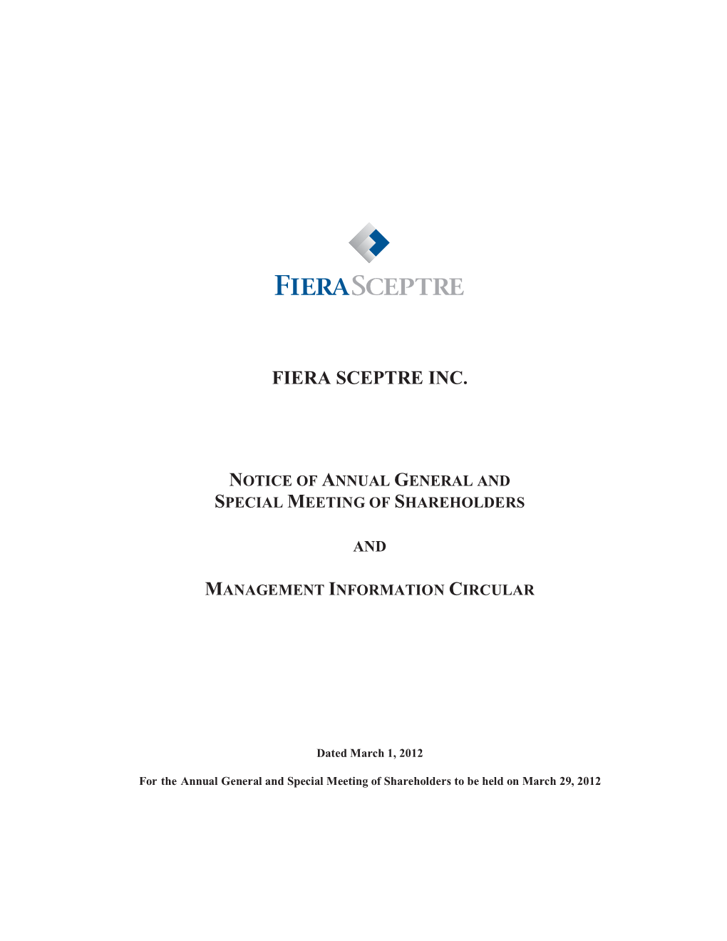 Fiera Sceptre Inc