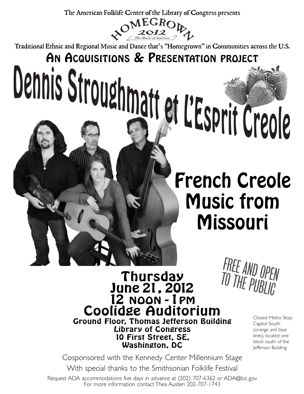 Dennis Stroughmatt Et L'esprit Creole Concert Flyer