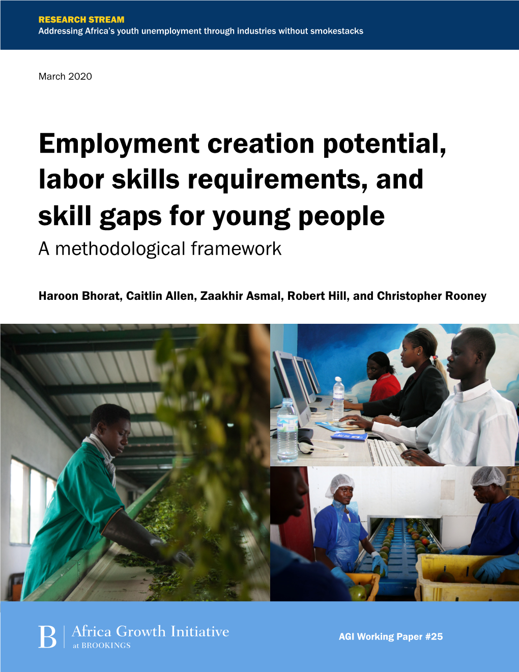 Employment Creation Potential, Labor Skills Requirements, and Skill Gaps for Young People a Methodological Framework