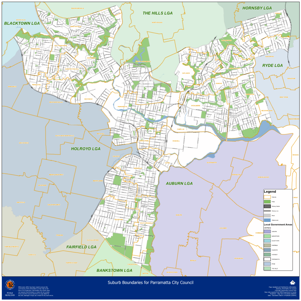 Suburb Boundaries for Parramatta City Council