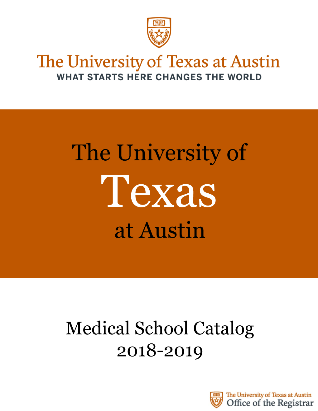 2018-2019 Medical School Catalog