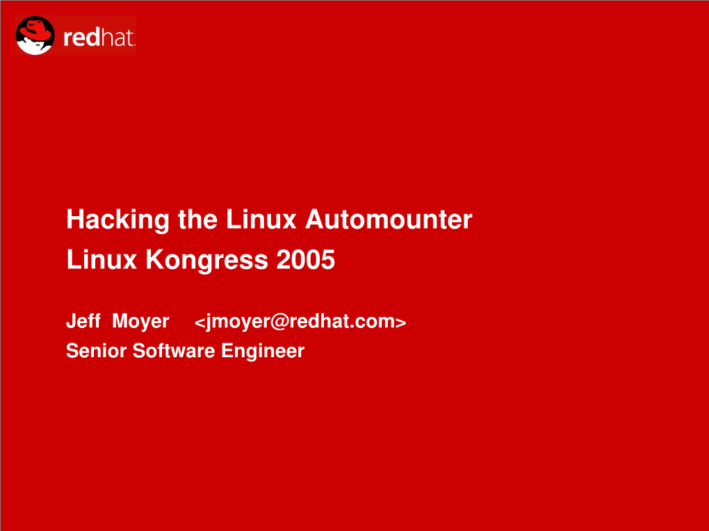 Hacking the Linux Automounter Linux Kongress 2005