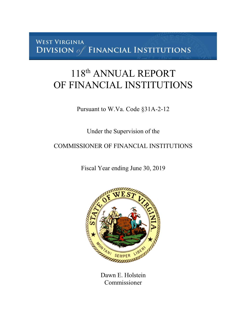 118 Annual Report of Financial Institutions