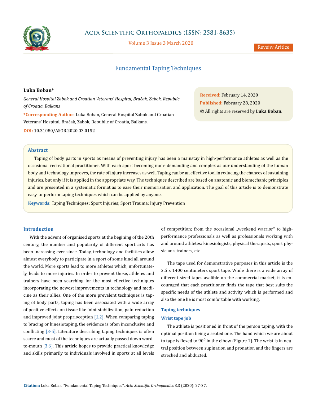 Fundamental Taping Techniques