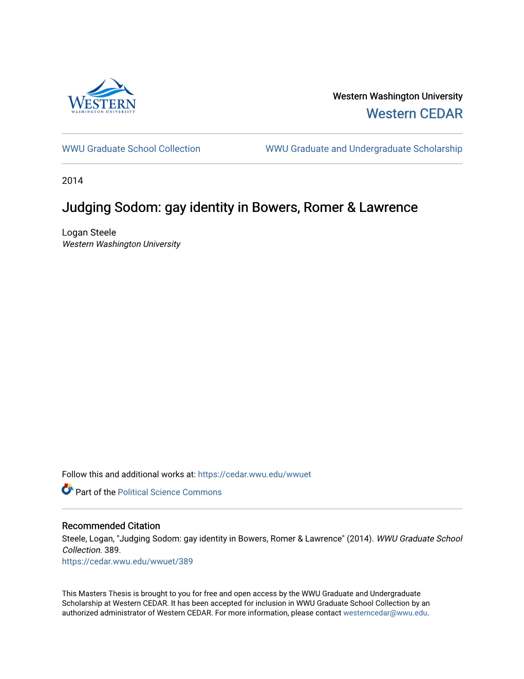 Gay Identity in Bowers, Romer & Lawrence