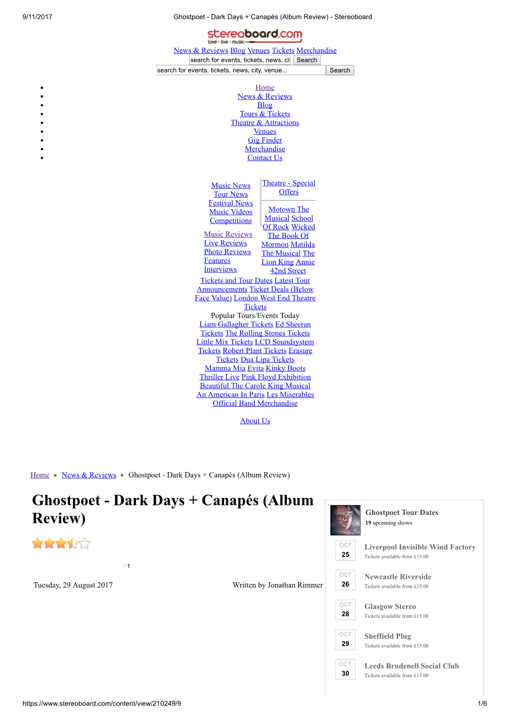 Ghostpoet - Dark Days + Canapés (Album Review) - Stereoboard